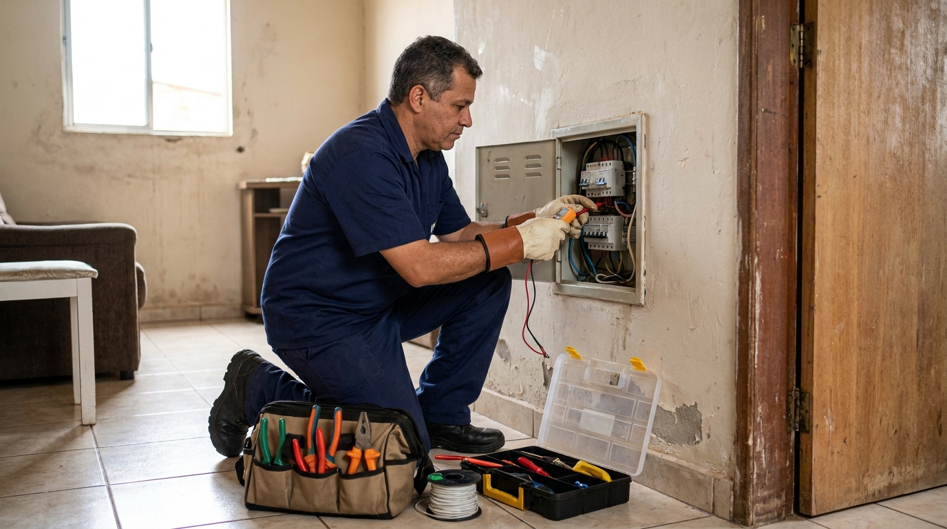 Eletricista e suas ferramentas em Maceió‑AL
